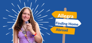 Allegra during her interview about teaching English in Madrid